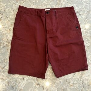 Quicksilver men’s shorts, 34” in burgundy.